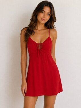 Ambiance Red Open Back Mini Dress Size L